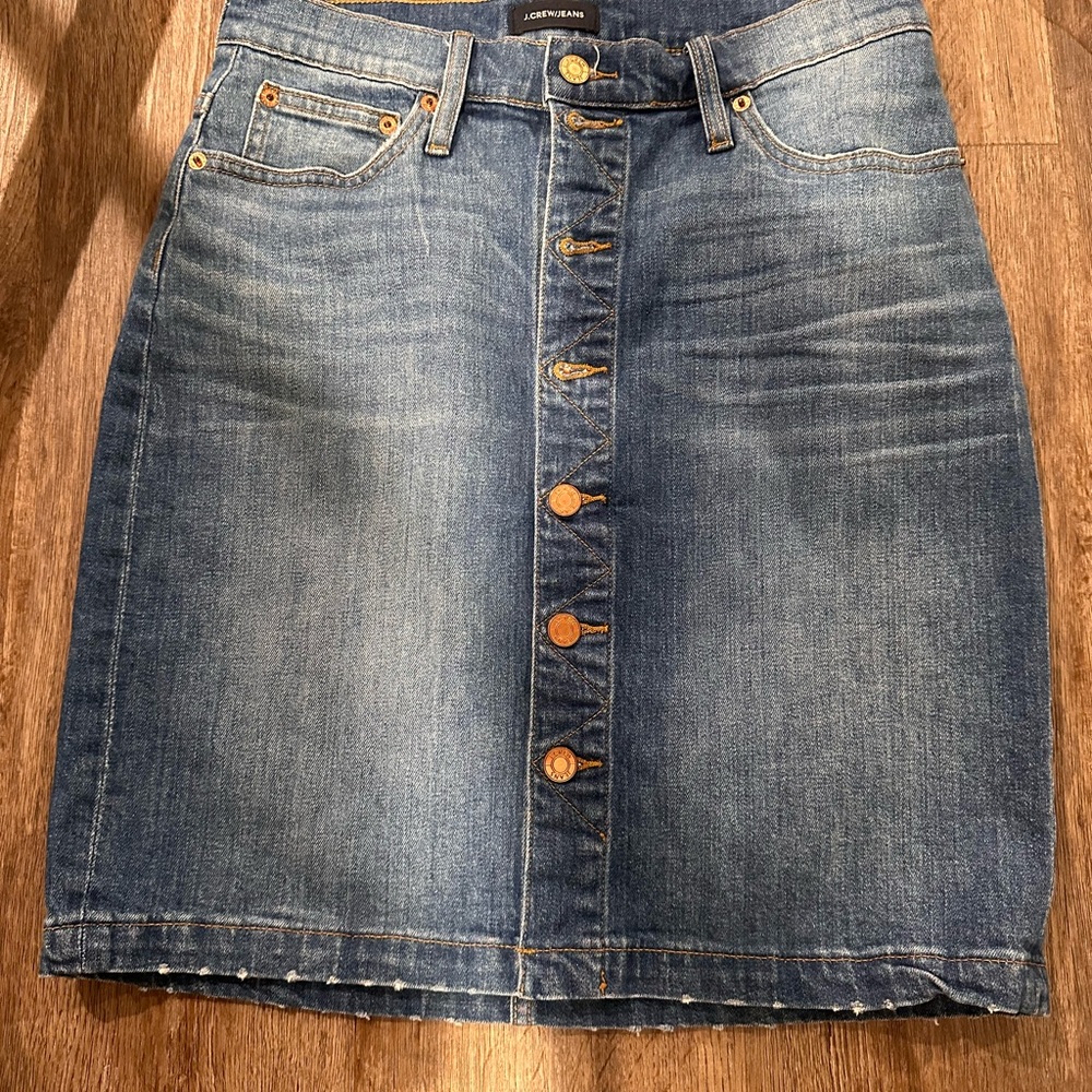 Jcrew denim skirt.